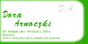 dora arnoczki business card